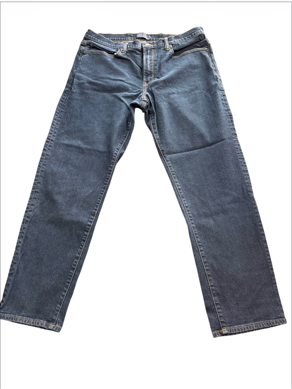 GAP Denim Men’s Straight Leg Jeans Dark Wash 38x32 Classic 5-Pocket Cotton